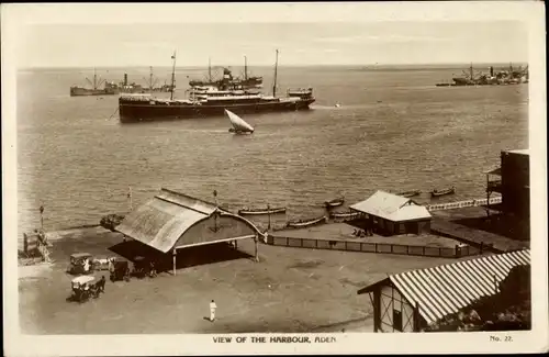 Ak Aden Jemen, Hafen, Dampfschiffe