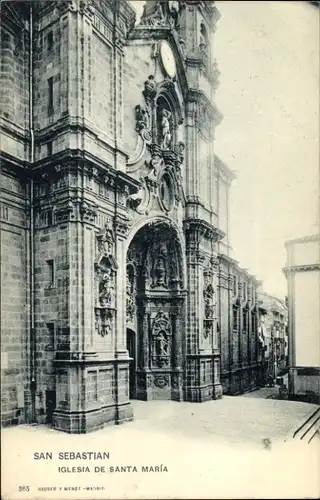 Ak Donostia San Sebastián Baskenland, Kirche Santa Maria