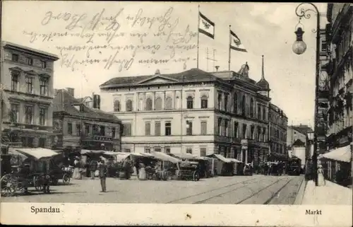 Ak Berlin Spandau, Markt