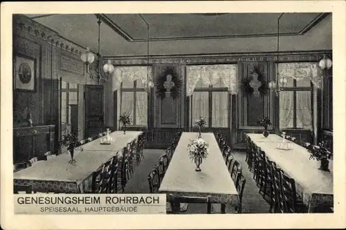 Ak Rohrbach Heidelberg am Neckar Baden Württemberg, Genesungsheim, Speisesaal