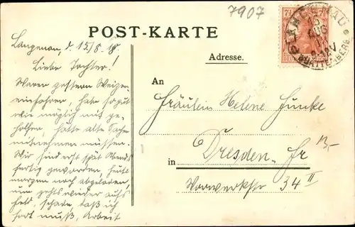 Litho Langenau in Württemberg, Kirche, Marktplatz, Straßenpartie