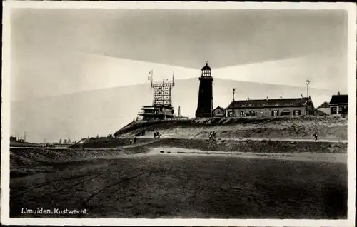 Ak Ijmuiden Velsen Nordholland Niederlande, Kustwacht, Leuchtturm