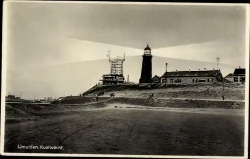 Ak Ijmuiden Velsen Nordholland Niederlande, Kustwacht, Leuchtturm