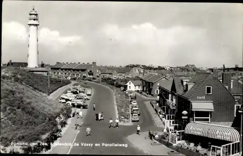 Ak Egmond aan Zee Nordholland Niederlande, Boulevard de Vassy, Parallelweg, Leuchtturm