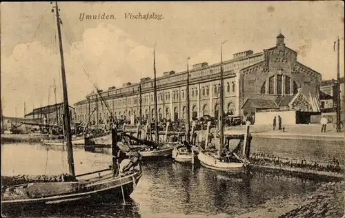 Ak Ijmuiden Nordholland, Fischmarkt