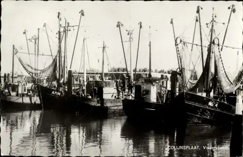 Ak Colijnsplaat Zeeland, Fischereihafen