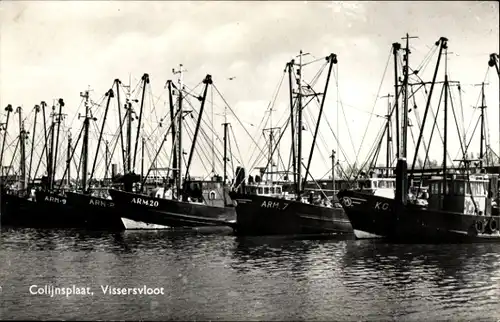 Ak Colijnsplaat Zeeland, Flotte der Fischerboote