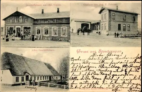 Ak Stenderup Gelting in Angeln, Geschäftshaus von Chr. Nissen, Gasthaus Joh. P. Petersen