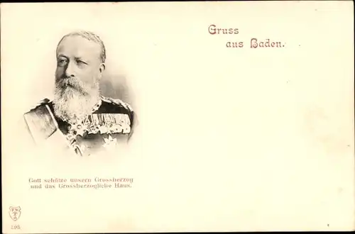 Ak Großherzog Friedrich I. von Baden, Portrait
