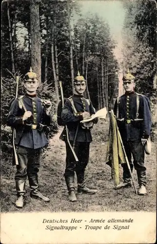 Ak Deutsches Heer, Signaltruppe, Deutsche Soldaten in Uniformen