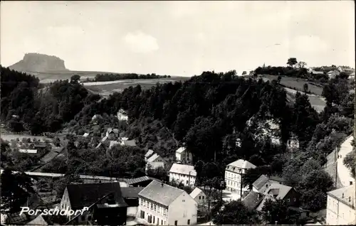 Ak Porschdorf Bad Schandau an der Elbe, Stadtpanorama, Berg