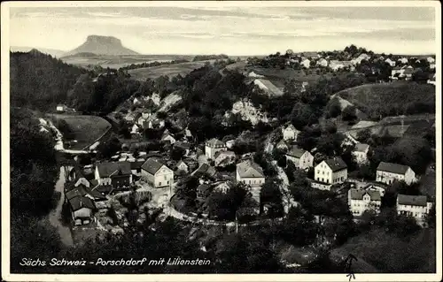 Ak Porschdorf Bad Schandau Sächsische Schweiz, Lilienstein, Panorama