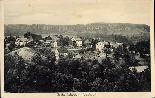 Ak Porschdorf Bad Schandau Sächsische Schweiz, Panorama