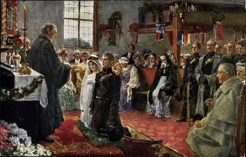 Künstler Ak Eichstädt, Vor dem Ausmarsch, Braut, Hochzeit 1813, Breslau Jahrhundertfeier 1913