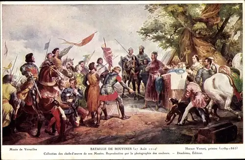 Künstler Ak Vernet, Horaz, Schlacht bei Bouvines 1214, Museum Versailles