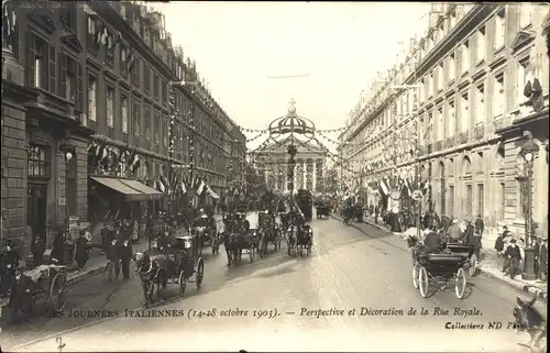 Ak Paris VIII Elysée, Rue Royale, Italienische Tage, 14.–18. Oktober 1903