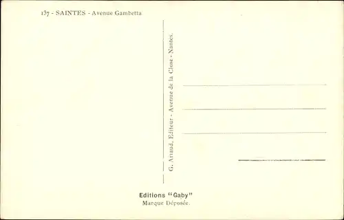 Ak Saintes Charente-Maritime, Avenue Gambetta