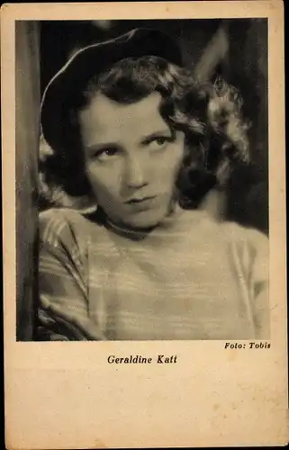 Ak Schauspielerin Geraldine Katt, Portrait