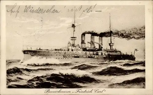 Ak Deutsches Kriegsschiff, Panzerkreuzer Friedrich Carl