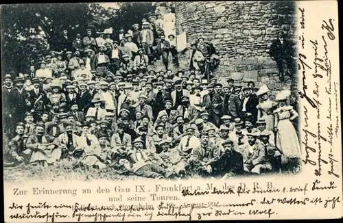 Ak Frankfurt am Main, Zur Erinnerung an den Gan IX. des DRB und seine Touren