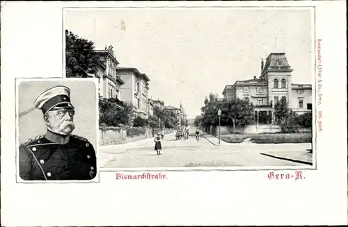 Ak Gera in Thüringen, Bismarckstaße, Bismarck, Portrait