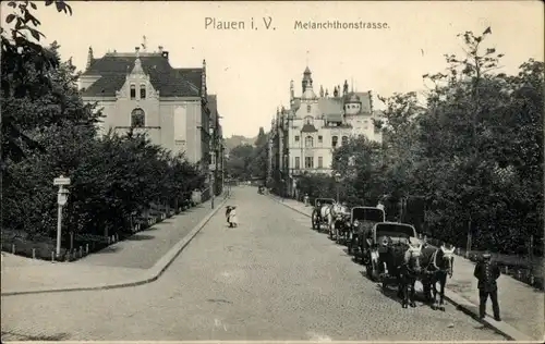Ak Plauen im Vogtland, Melanchthonstraße, Kutsche
