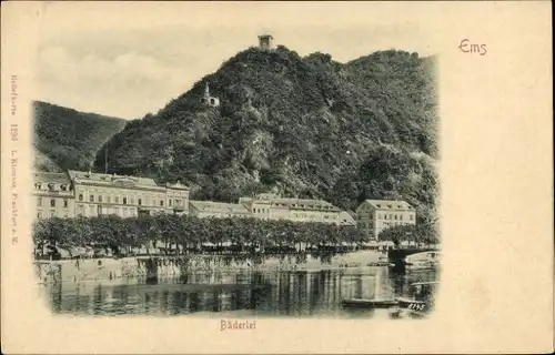 Relief Ak Bad Ems an der Lahn, Bäderlei