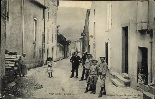 Ak Onville Meurthe et Moselle, Grande Rue