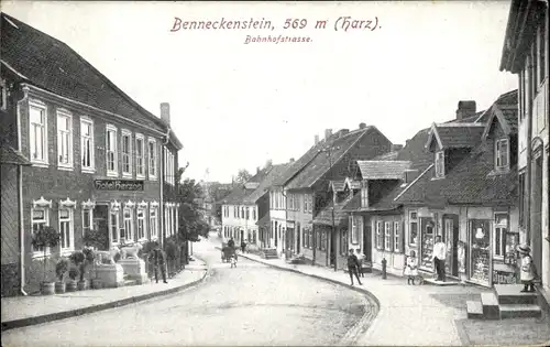 Ak Benneckenstein Oberharz, Bahnhofstraße, Hotel Herzog