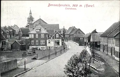 Ak Benneckenstein Oberharz, Teichdamm