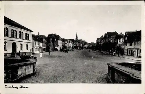 Ak Friedberg im Wetteraukreis Hessen, Straßenpartie, Platz