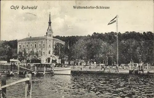 Ak Woltersdorf bei Berlin, Woltersdorfer Schleuse, Cafe Ruhwald