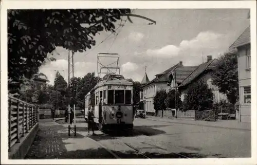 Ak Tabarz im Thüringer Wald, Waldbahnhaltestelle, Straßenbahn