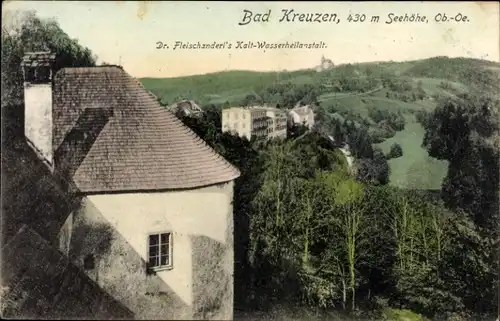Ak Bad Kreuzen in Oberösterreich, Dr. Fleischanderl's Kalt-Wasserheilanstalt