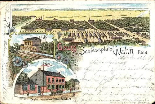 Litho Wahn Köln, Schießplatz Wahn, Bahnhof, Restaurant