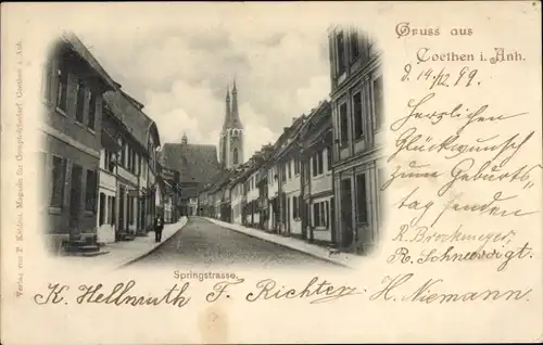 Ak Cöthen Köthen in Anhalt, Springstraße