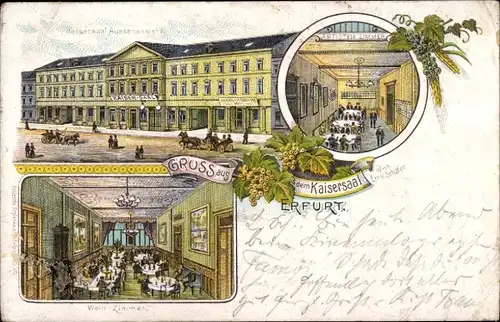 Litho Erfurt in Thüringen, Kaisersaal, Weinzimmer