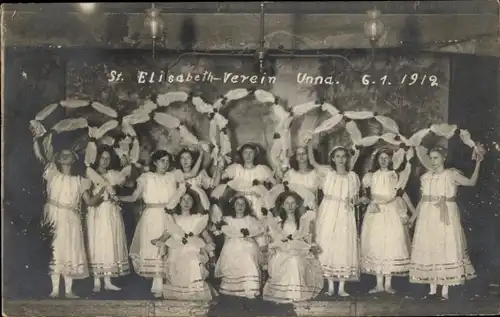 Foto Ak Unna in Westfalen, St. Elisabeth Verein 6. Januar 1912