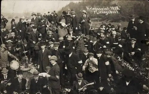 Foto Ak Unna in Westfalen, Kriegsspiel 1912, Mittagsbrot