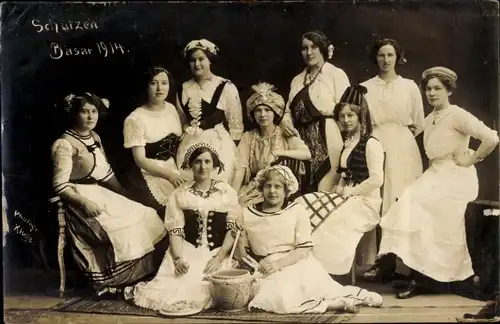 Foto Ak Unna in Westfalen, Schützen Bazar 1914, Frauen, Gruppenfoto