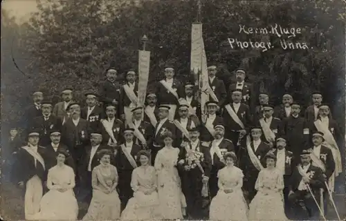 Foto Ak Unna in Westfalen, Musikverein, Gruppenfoto, Fotoatelier Kluge