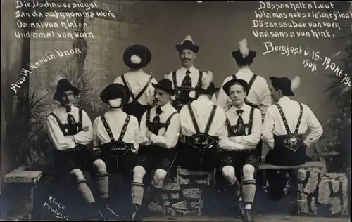 Foto Ak Unna in Westfalen, Musikverein, Bergfest 16.-18. Oktober 1908