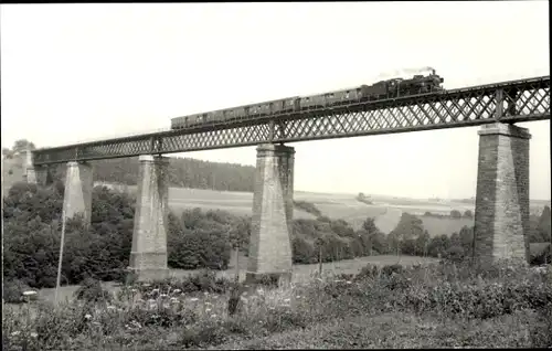 Foto Ak Fotograf Carl Bellingrodt, Deutsche Eisenbahn, Viadukt