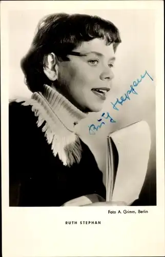 Ak Schauspielerin Ruth Stephan, Portrait, Autogramm