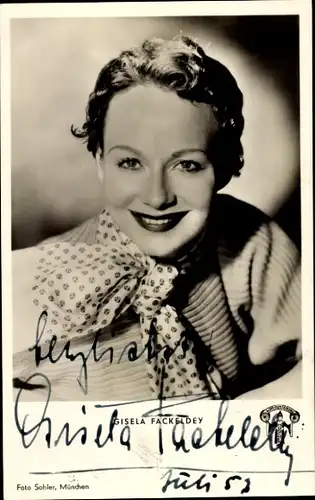 Ak Schauspielerin Gisela Fackeldey in Wetterleuchten am Dachstein, Portrait, Autogramm