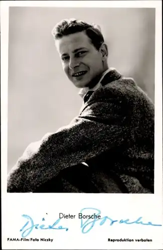 Ak Schauspieler Dieter Borsche, Portrait, Dr. Holl, Autogramm