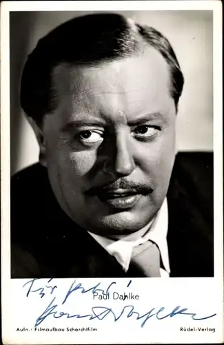 Ak Schauspieler Paul Dahlke, Portrait, Autogramm