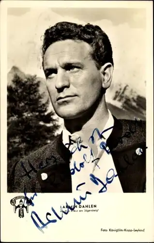 Ak Schauspieler Armin Dahlen, Portrait, Autogramm, Film Der Kreuz am Jägersteig