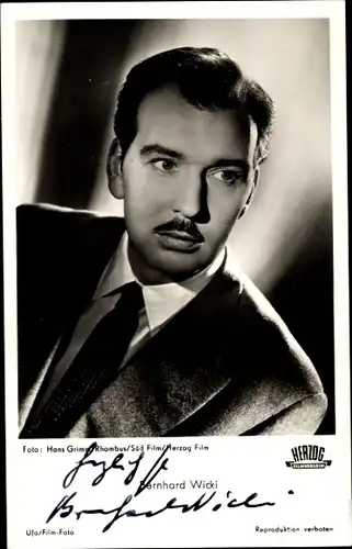 Ak Schauspieler Bernhard Wicki, Portrait, Autogramm
