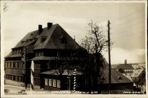 Ak Boží Dar Gottesgab Erzgebirge Region Karlsbad, Hotel Grünes Haus